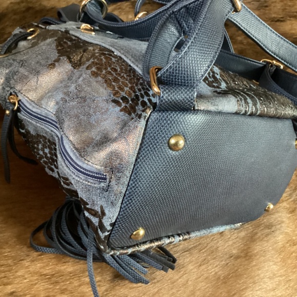 Karla Hanson Blue Backpack Convertible Handbag - Picture 6 of 11